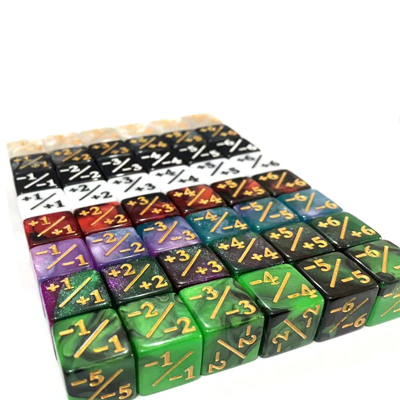10PCS 16mm 6 Side Dice Counters +1-1 Kids Toy Counting For MTG Collecting Hobbies Gathering Card Gaming Token Loyalty Gift