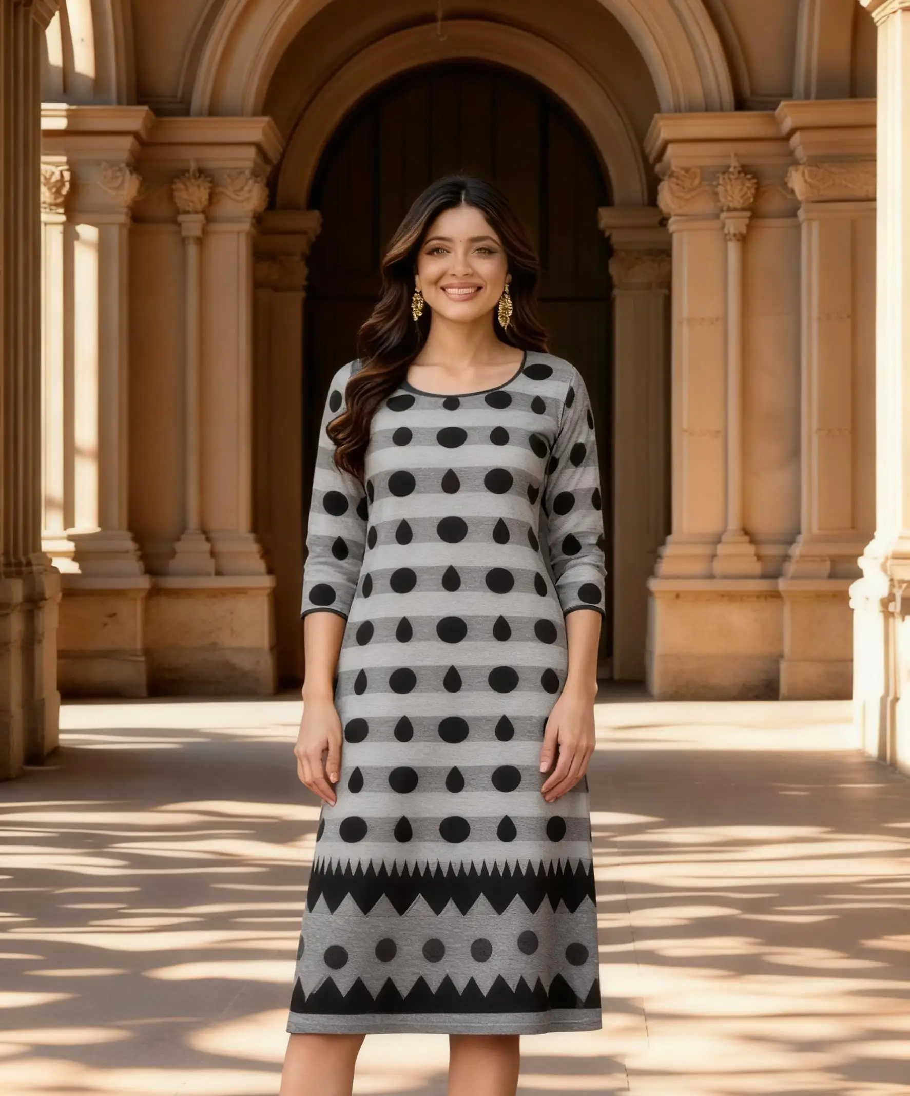 فستان نسائي كاجوال من كورتة مسلمة على الطراز الوطني أنبوب مستقيم عباية تركية غير رسمية قفطان مغربي بحاشية شق #3