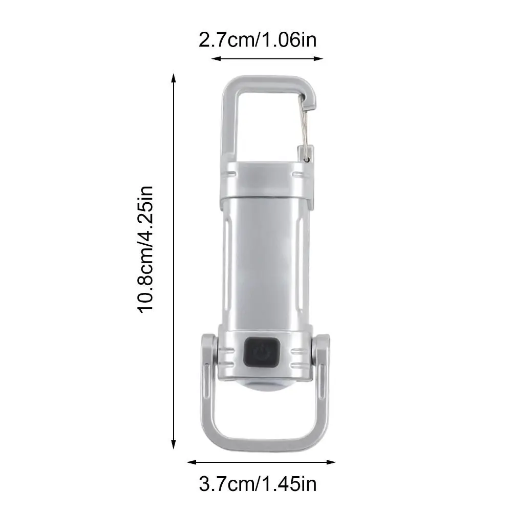 Portable Mini Keychain Flashlights USB Rechargeable Five adjustable levels LED Torch Ultra Bright With Hook Work Light Outdoor