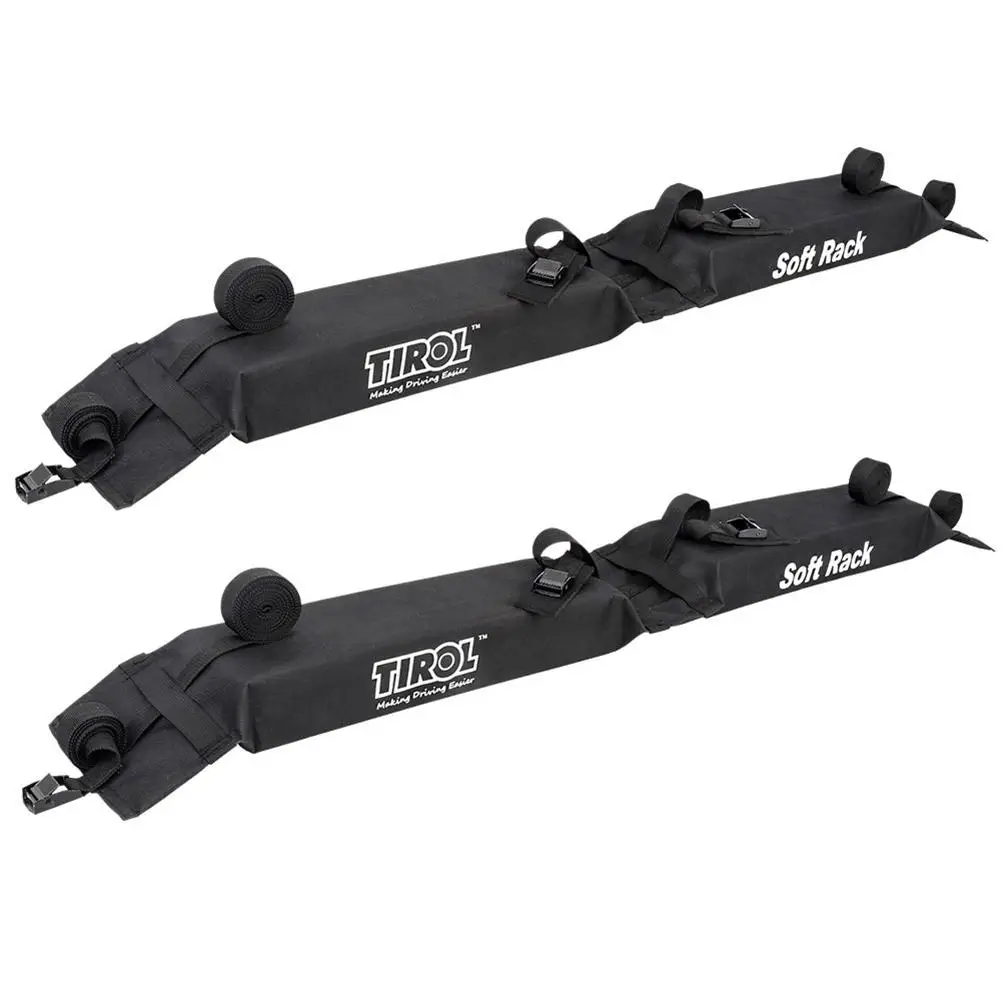 

2PCS Universal Car Roof Rack Heavy Duty Water Resistant Cargo Carrier Foldable 60KG Load Capacity Soft Anti Slip Bottom Easy Fit