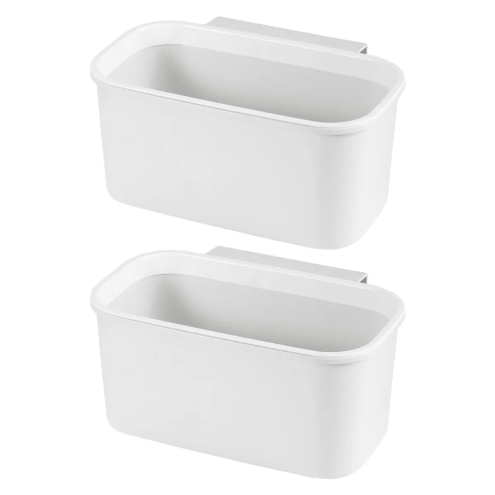 2 Pcs Storage Box Sundries Organizer Plastic Garbage Can Hanging Trash Pen Holder Home Waste Bin Bins