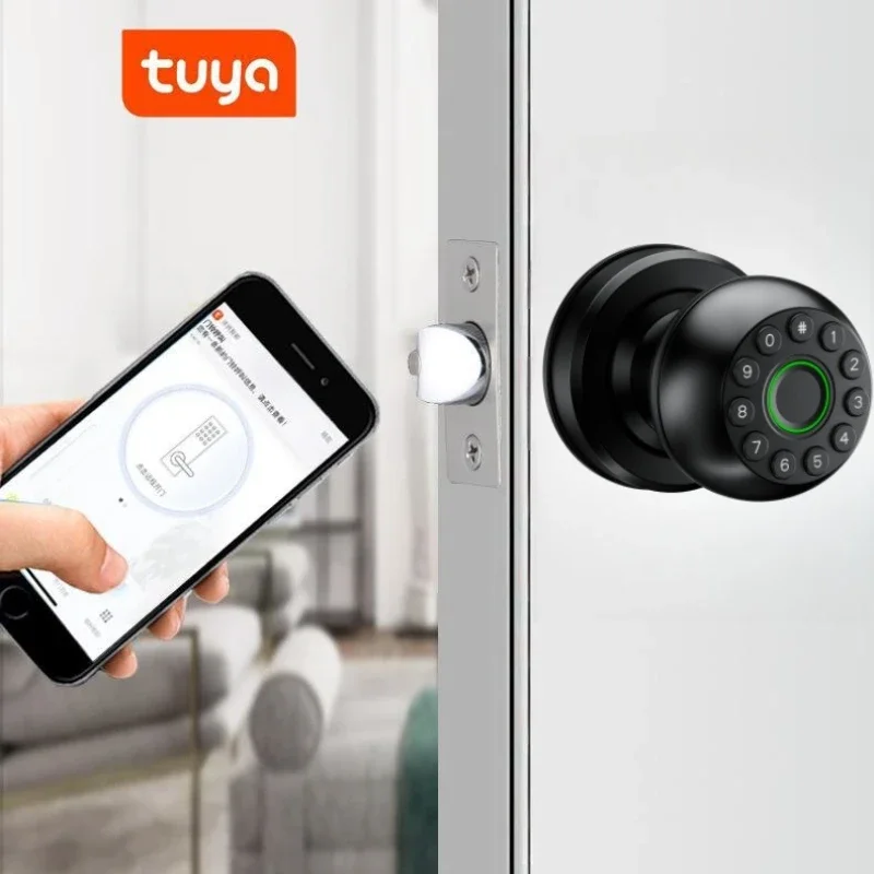 

Умный дверной замок Tuya BLE с отпечатком пальца, электронный замок с отпечатком пальца/паролем/ключом/Smartlife/Tuya, разблокировка приложением, бесшумная для спальни