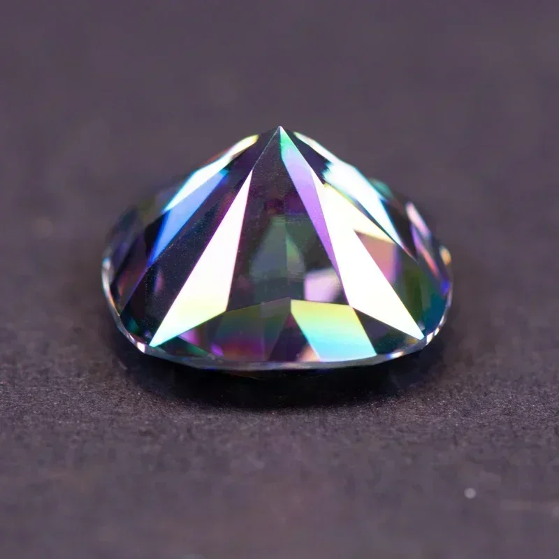 Moissanit-Stein, quadratische Kissenform, Regenbogen-Grün, VVS1, Edelstein-Charms-Perlen für DIY-Schmuckherstellung mit Zertifikat – Detail 9