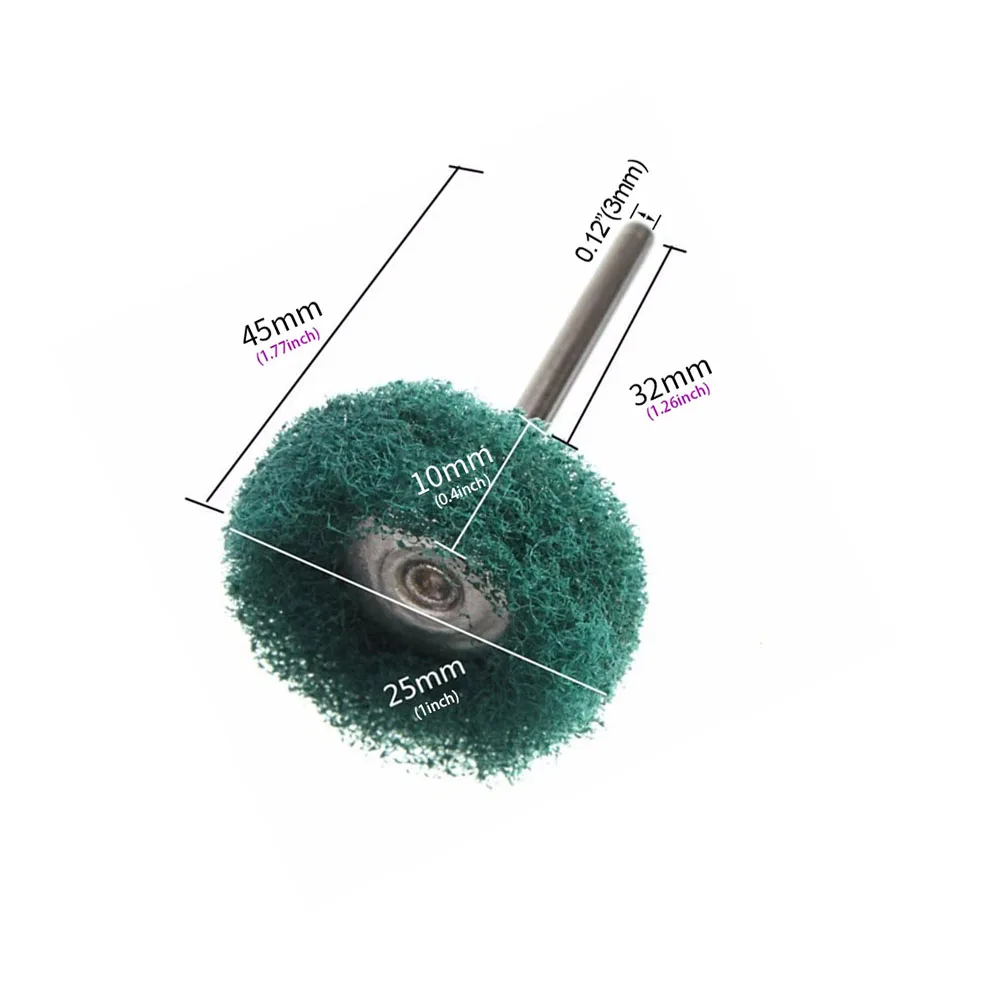 10pcs Dental Polishing Brush Wheel Rotary Tool 2.35mm HP Shank Wool Goat Cotton Polishing is suitable for low speed reverse angl