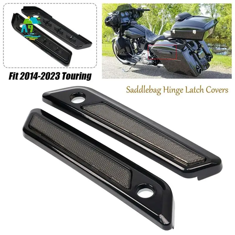 A09E-Saddle Bag Hinge Latch Covers For  Touring Electra Road Street Glide 14-23