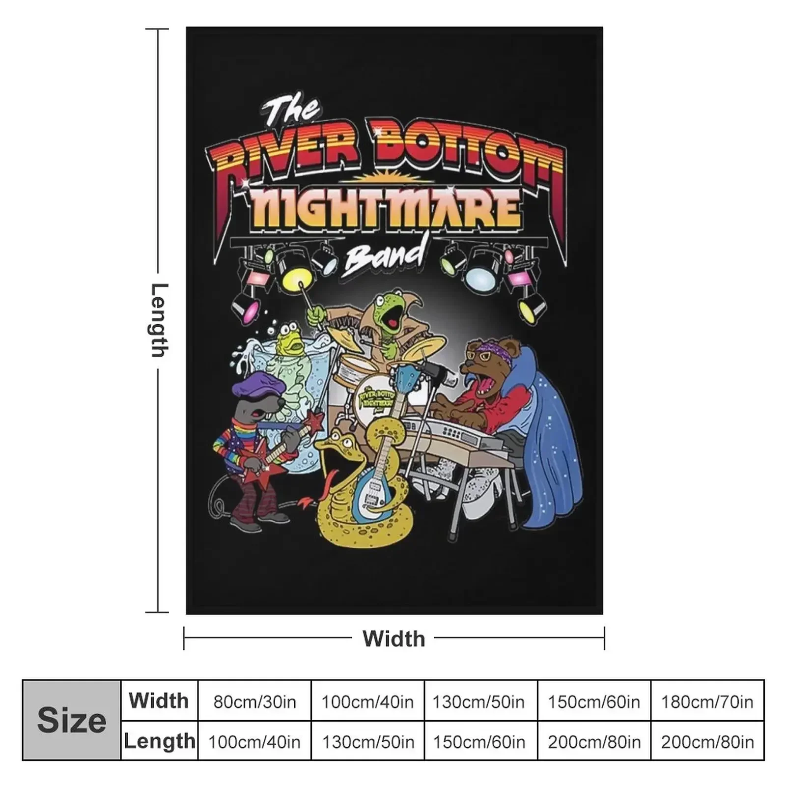 River Bottom Nightmare Band 5 Throw Blanket Camping Quilt Blankets