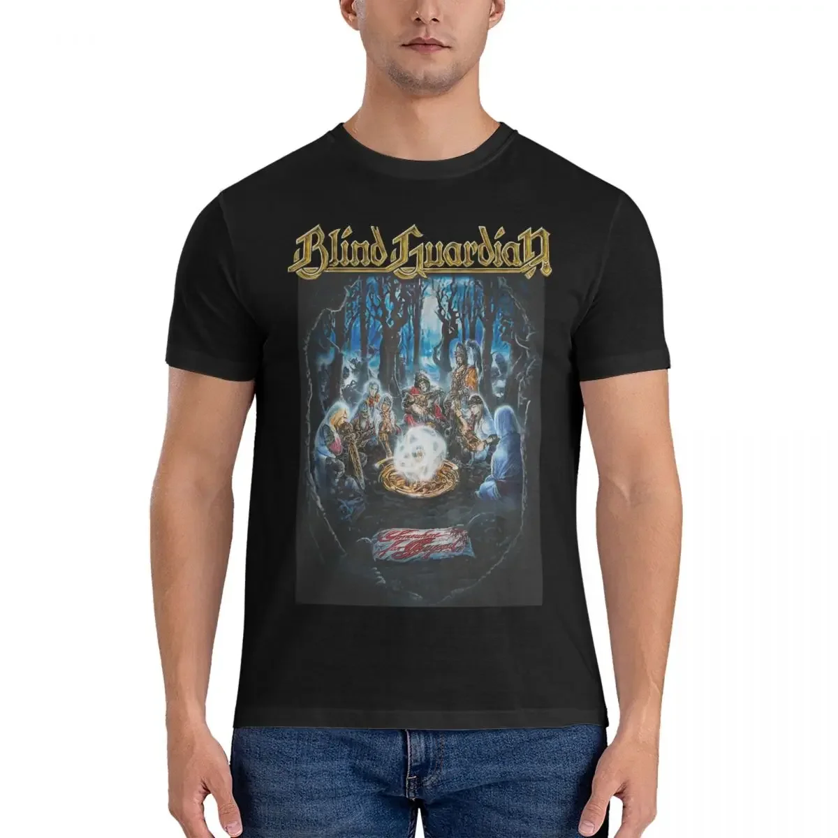 Short Sleeve Maiden Heavy Metal T Shirts Round Men's T-Shirt Blind Guardian Somewhere Far Beyond Creative 100% Cotton Tee Shirt