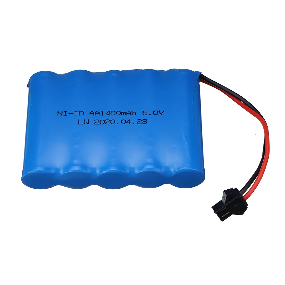 RC 장난감용 NICD 배터리 팩, 자동차 보트 로봇 탱크 건 부품, Ni-CD AA, 700mAh, 6.0V 충전식 배터리 팩, SM 플러그, 1400mAh, 6V