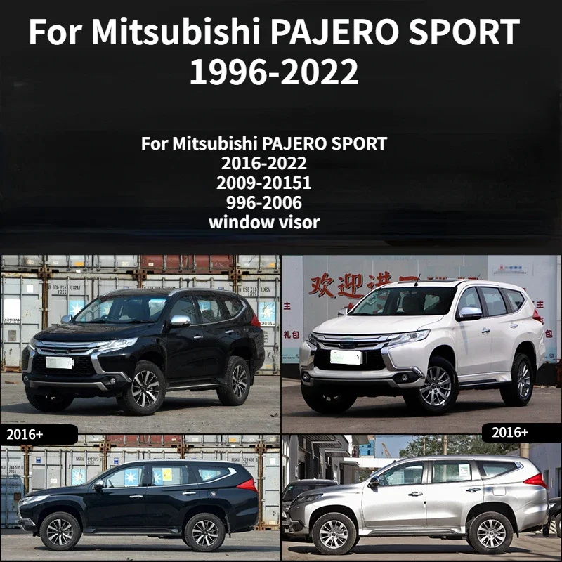 Window Visor for Mitsubishi PAJERO SPORT 1999-2022 Accessories DOOR VISOR Window Weather Guard  Visor Vent Shades Bright Strip