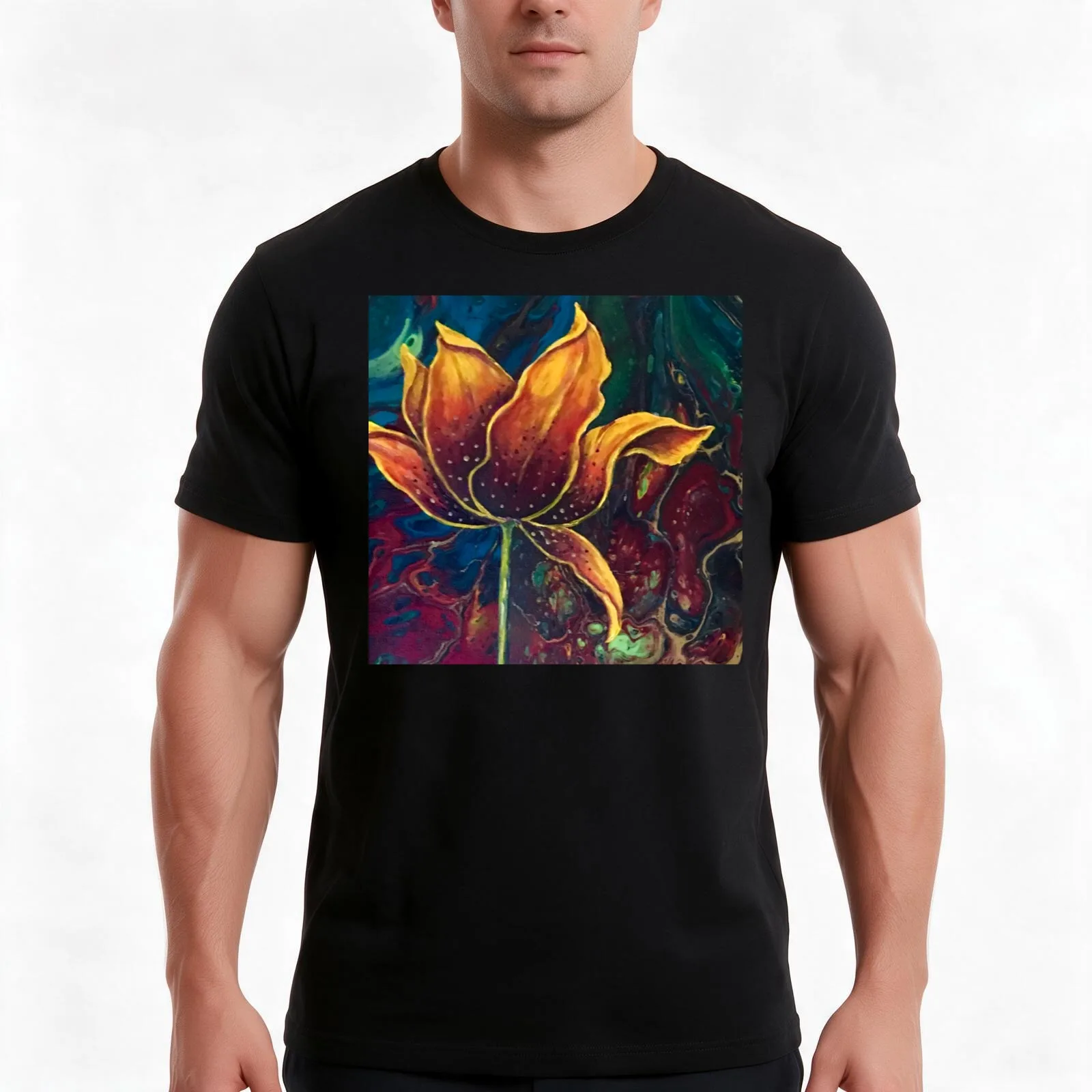 Beautiful Rich Lilly Flowers T-Shirt Summer Casual Cotton Tee Oversized Streetwear Tops Vintage Graphic Print 100% Cotton