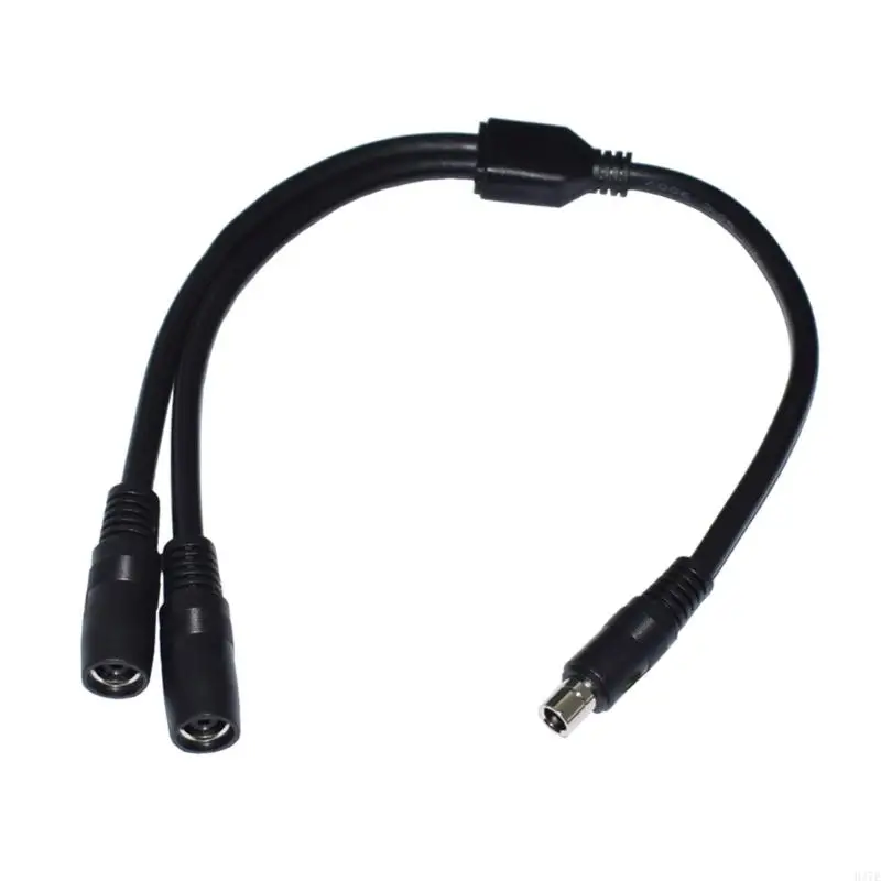 H37E 8.0x2.0mm Solar Panel Connector Charging Cable 14AWG DC8020 Power Cord 1 Male to 2 Female Extension Cord Wire Black