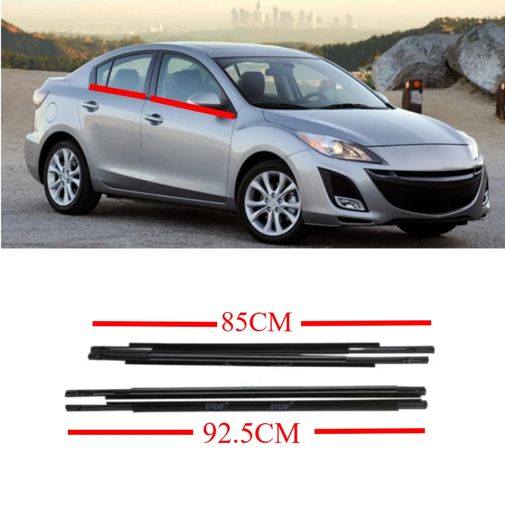 1 or 4 Pieces Black Windows Rubber for Mazda3 2011-2016 Saloon Glass Protector Weatherstrip for Mazda 3 BS1A50640A 92.5CM 85CM