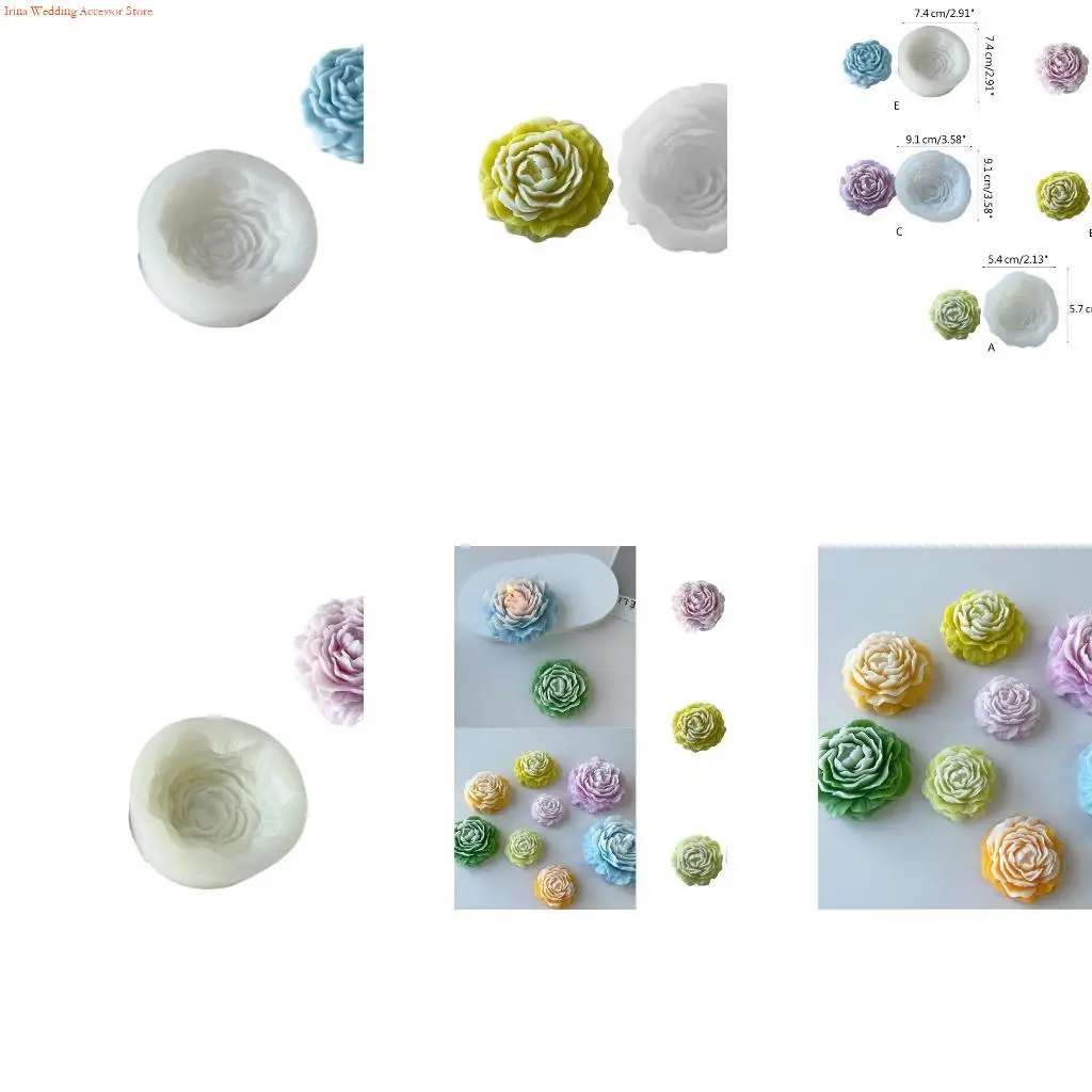 

G92D 3D стерео пион цветок форма для свечи DIY гипсовая свеча эпоксидная форма свеча ручной работы аромат воск формы для мыла