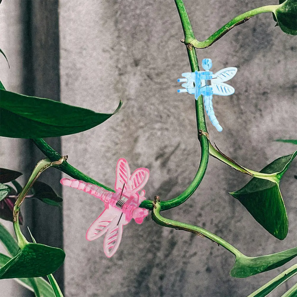 60Pcs Butterfly Orchid Clips Green Plastic Plant Support Clips for Orchid Stems Flower Spikes Vine Training Garden Decor