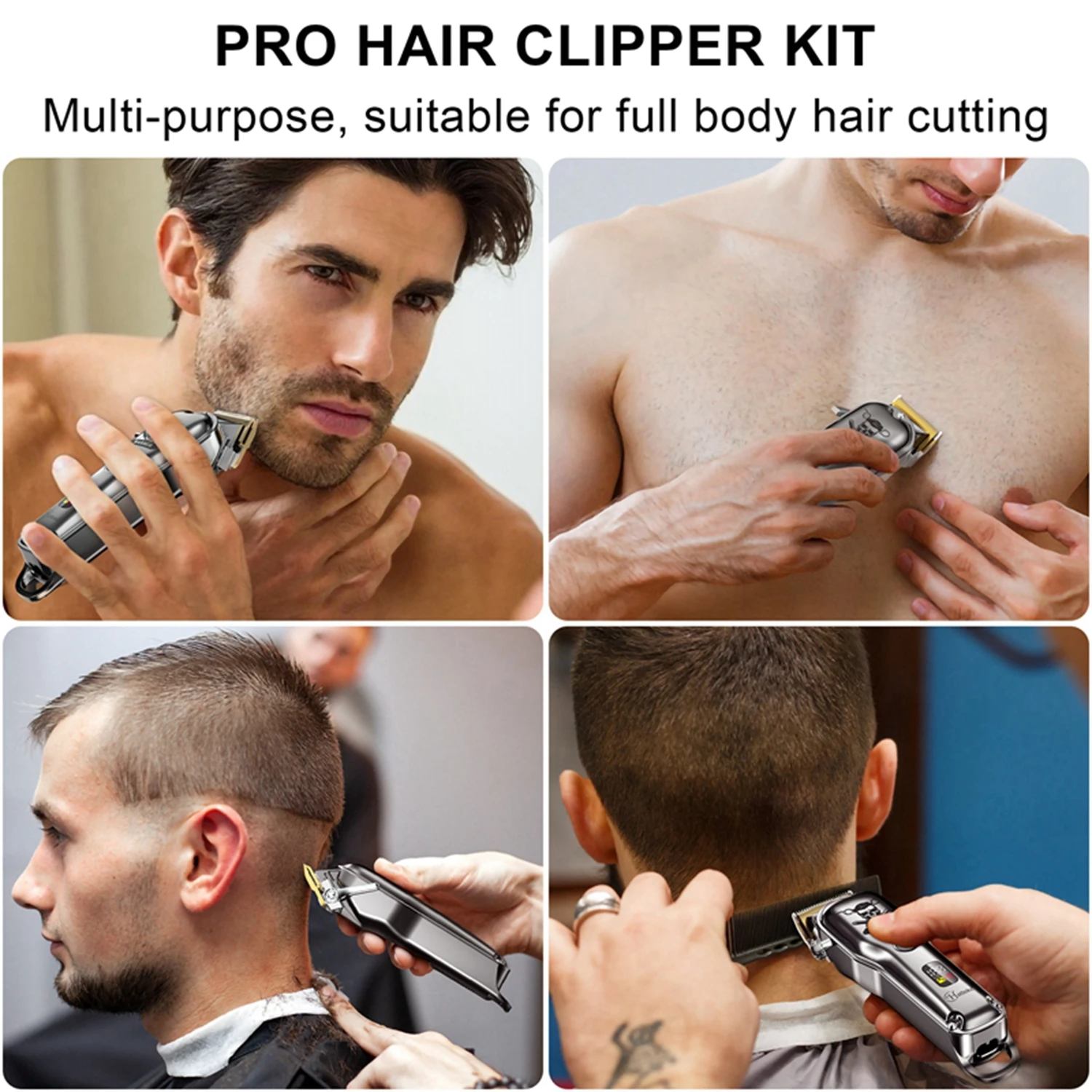 Hatteker Professional USB Rechargeable Hair Clipper Cordless Electric Beard Trimmer Wet & Dry Barber Machine for Men - view 6