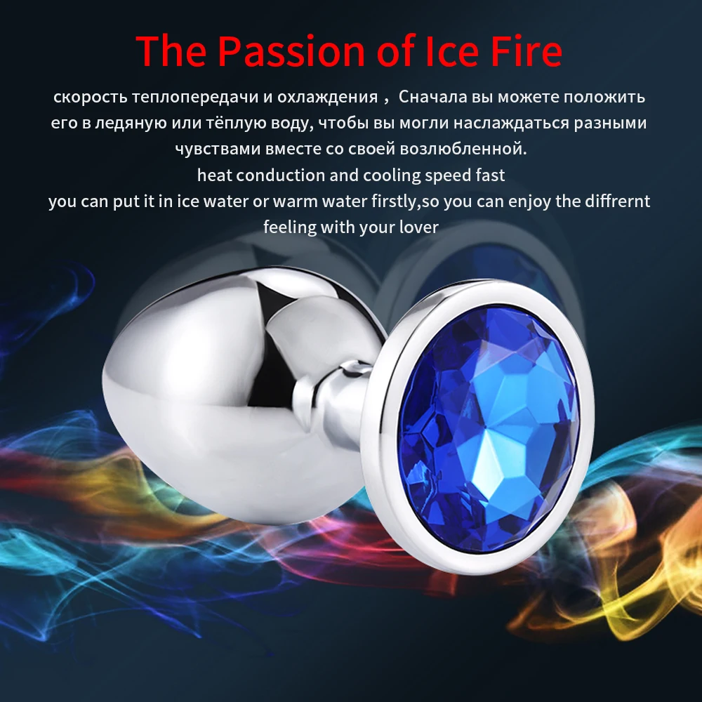 Metal Anal Plug Crystal Jewelry Round Base Butt Plug Trainer Massage Anus Expansion Sex Toy for Male Women Gay Anal Plug