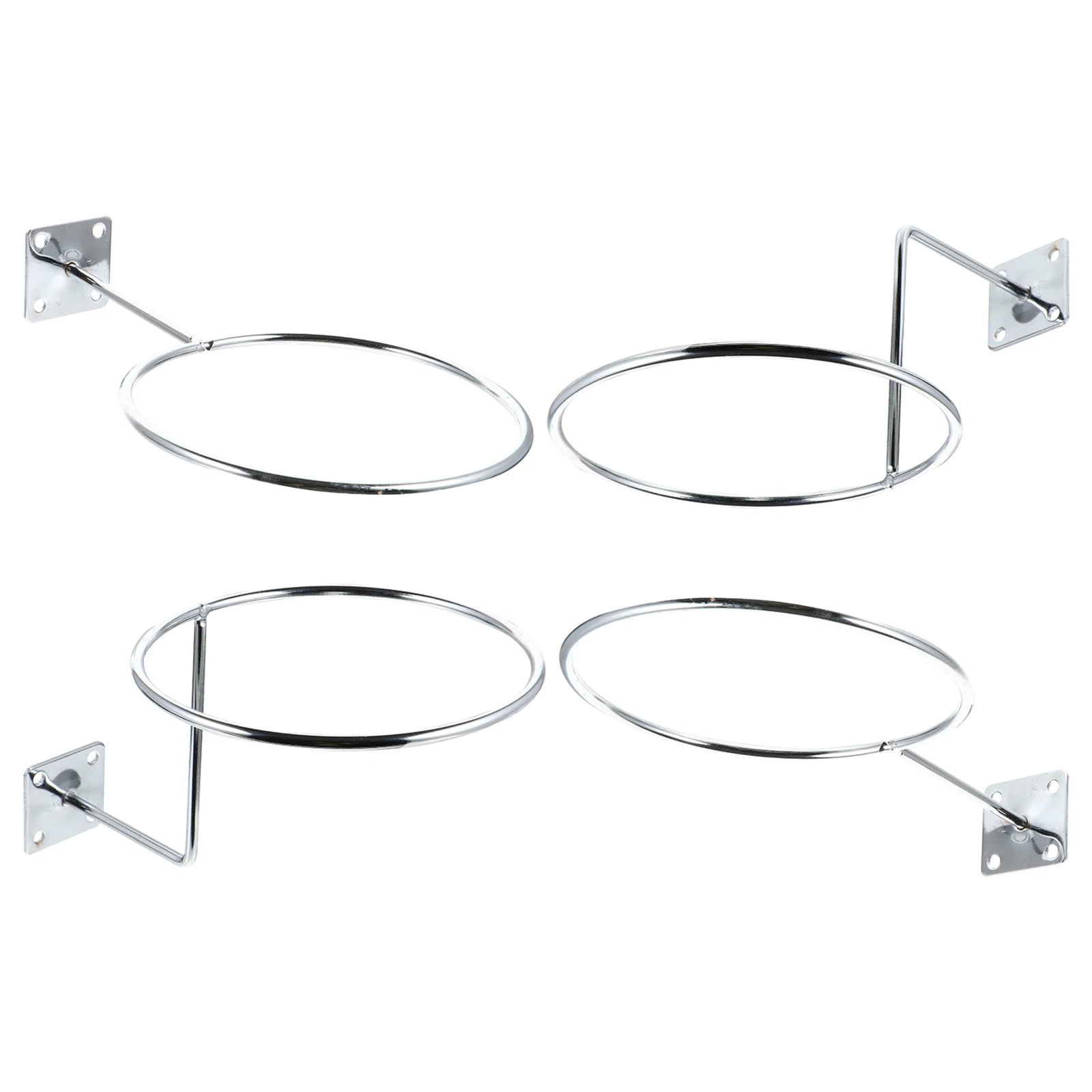 

4Pcs Wall Wall Holders Display Rack for Basketball Cap Silver Iron Sports Ball Holders Hat Stand Fitness Equipment