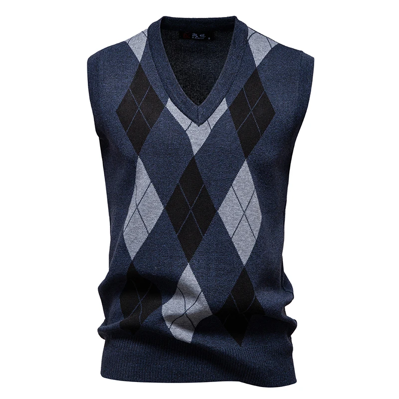 

Classic Mens Knit Vest V Neck Sleeveless Sweater Casual Slim Fit Pullover Knitted Sweater Vests