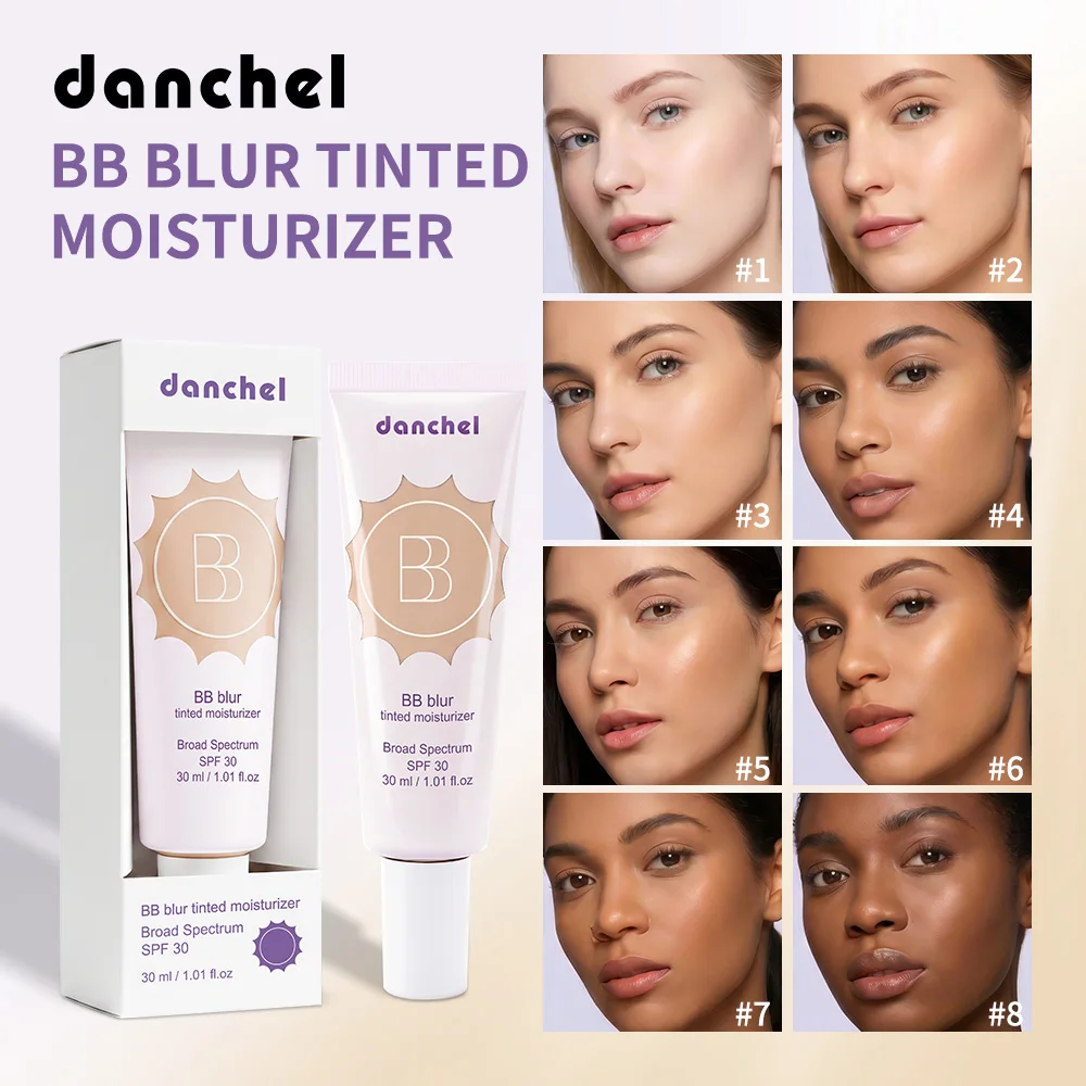  BB Blur Tinted Moisturizer 12h Natural Matte Finish Medium Coverage SPF30 Sun Protection Evens Skin Texture Blurring Cream