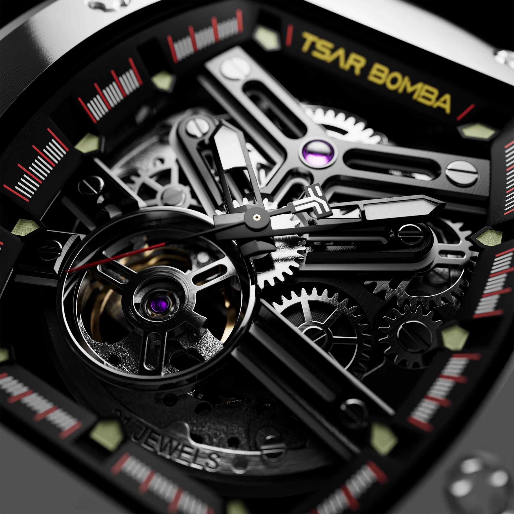 TSAR BOMBA TB8218 Modular Watch Case, Quick-Release Component, 316L Steel, Sapphire Crystal, 10ATM, Miyota Movement