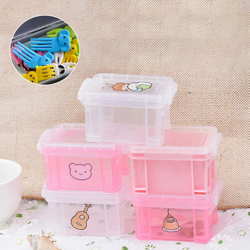 1Pcs Various Styles Fruit Fork Storage Organize Box Food Toothpicks Bento Accessories Without Home Jewelry Case