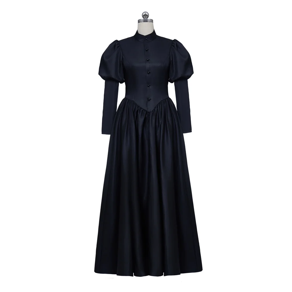 Femmes noir victorien victorien deuil Renaissance Robe gothique Robe édouardienne Vintage Robe fête Robe de bal