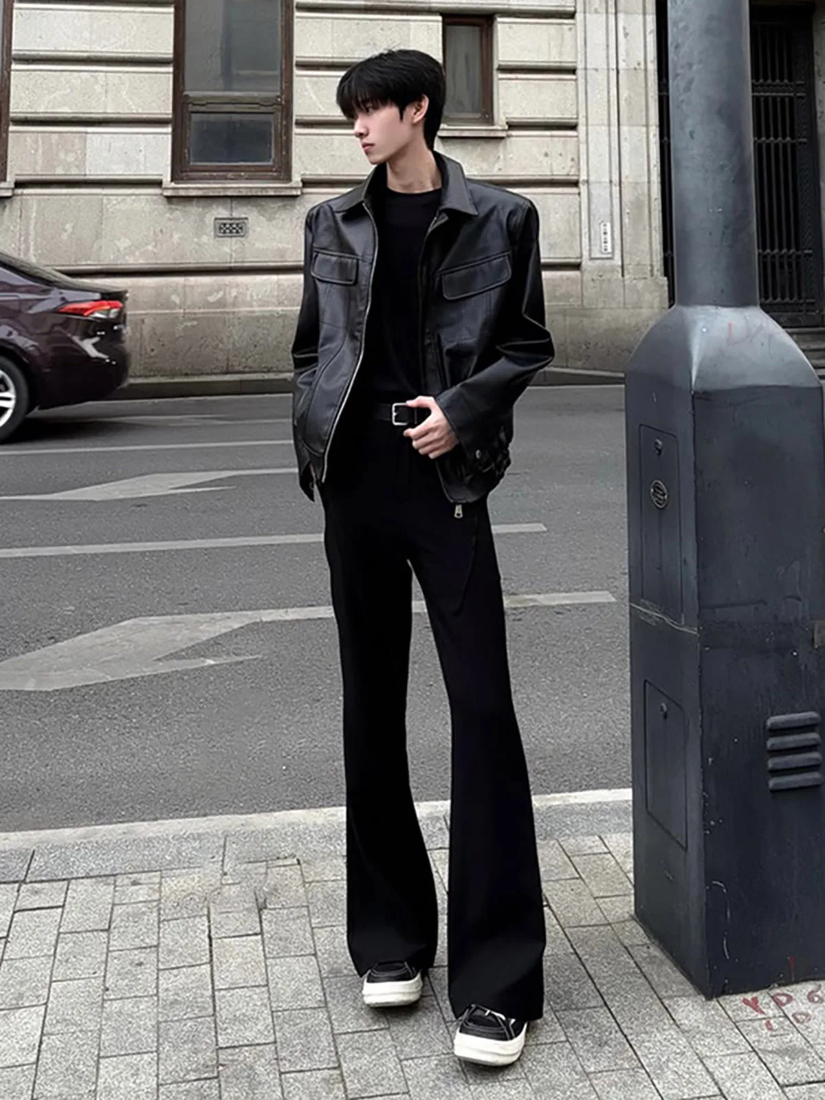 

Bla Slim Fit Straight Leg Men's Pants Spring 2026 Casual Sle Drapey CleanFit Bootcut Suit Trousers Teenager Faion