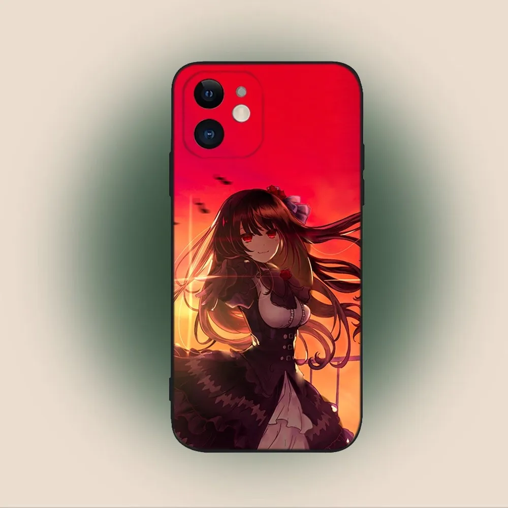 Tokisaki Kurumi Data a Live Phone Case For iPhone 15,14,13,12,11,Plus,Pro Max,XS,X,XR,SE,Mini,8,7 Soft Silicone Black Cover