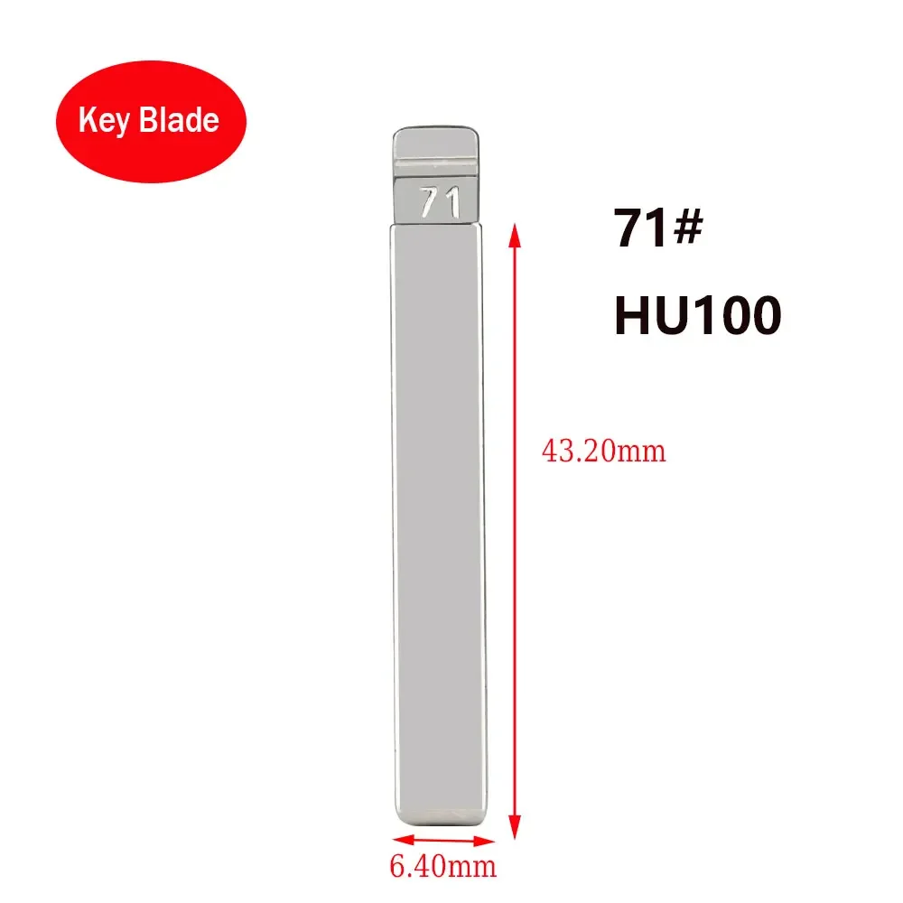 10 piezas 71 #   HU100 hoja de llave remota KD con tapa en blanco sin cortar de Metal para Opel Chevrolet, Buick para Keydiy KD Xhorse VVDI JMD llave en blanco