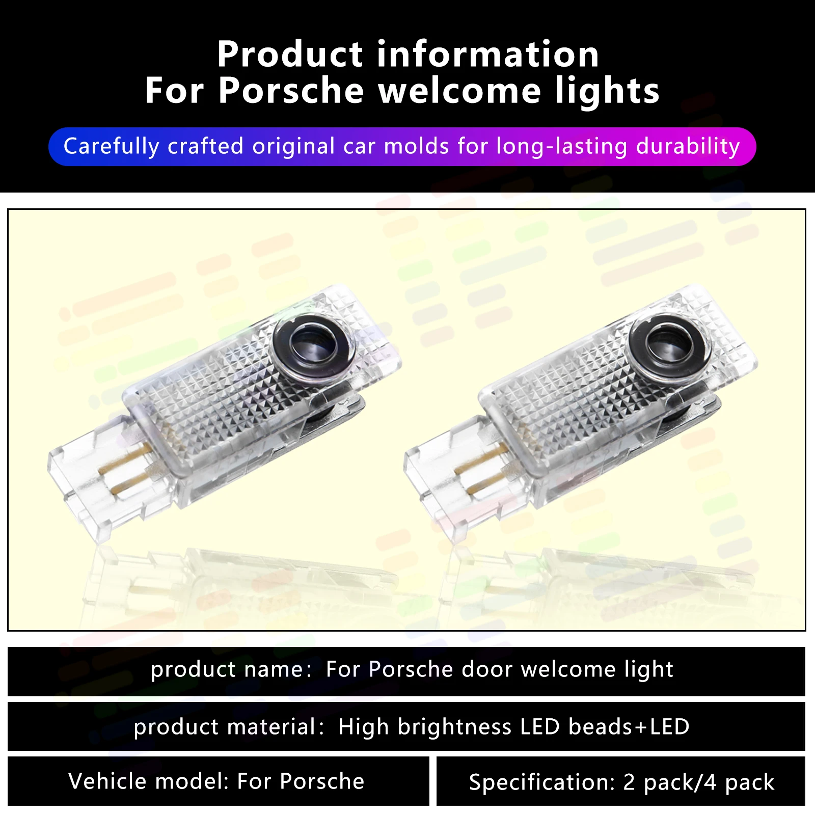 

Car Emblem Projector Lights Door Welcome Lamps For Porsche Cayenne accessory