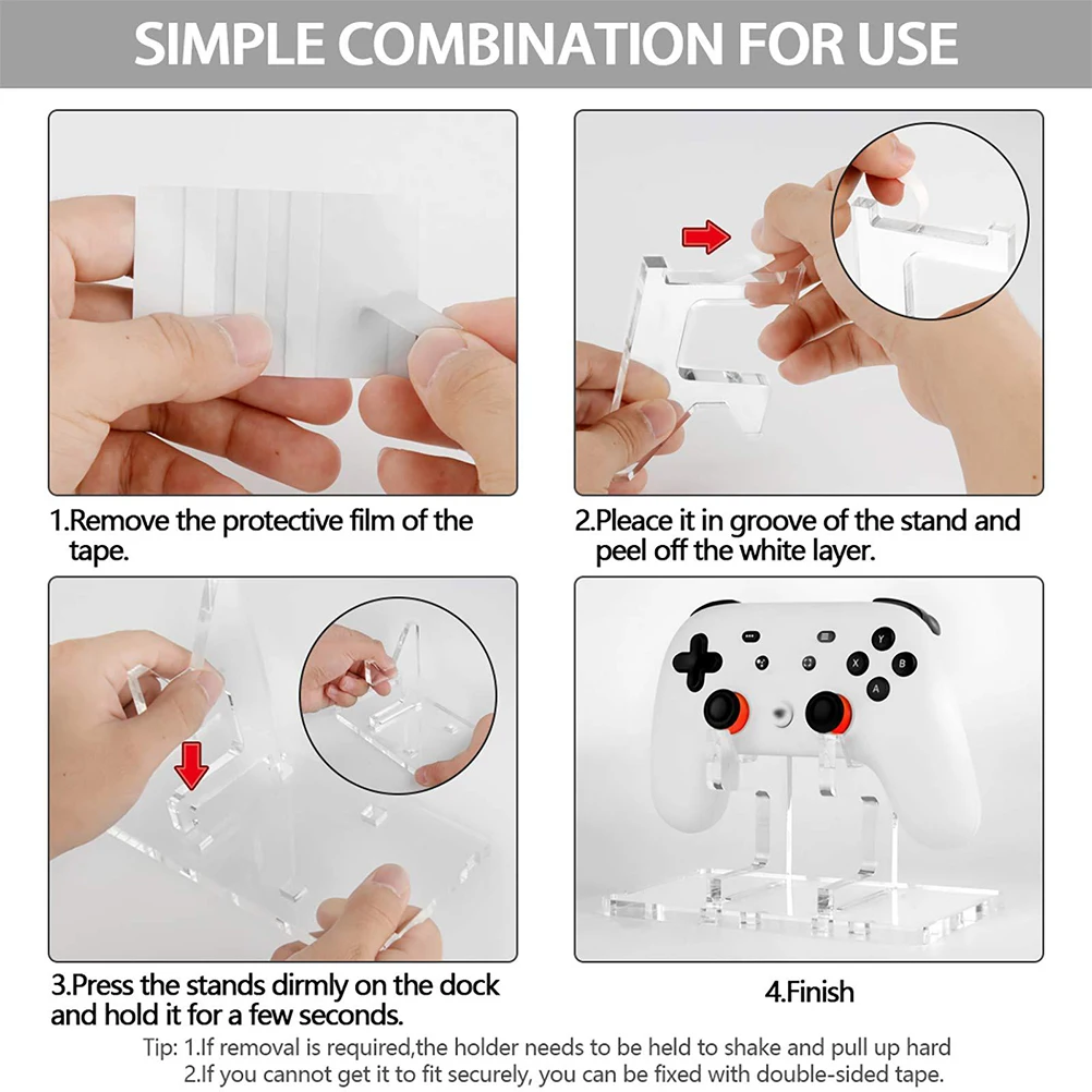 

Controller Bracket Acrylic Display Rack Simple Practical Long-Lasting Sturdy Stylish Easy Install No Screw Holes