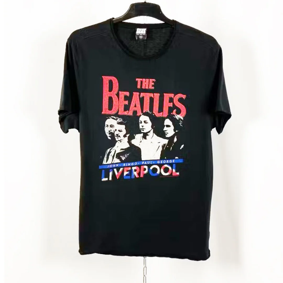 The Beatles vintage rock American retro T-shirt Spring Fashion Sports Pure cotton Men's T-Shirt Kid's Clothing Tee Y2k Woman image 3