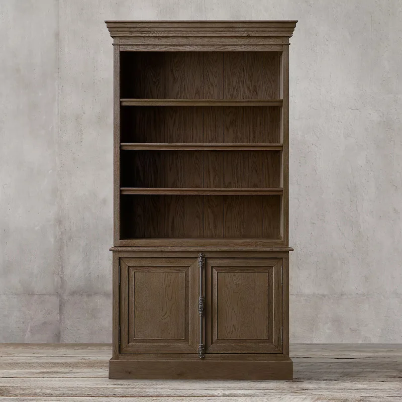 

Книжный шкаф из массива дерева, французский ретро-шкаф для вина, стеклянная дверца шкафа