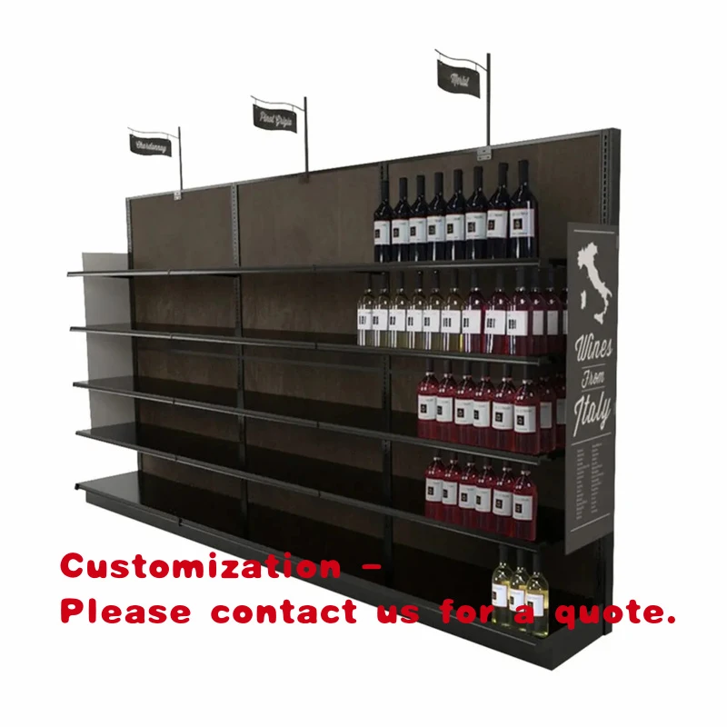 

custom.Convenience Supermarket Display Shelving Estantes De Exhibidor Store Wine Wall Display Rack With 15 Shelves