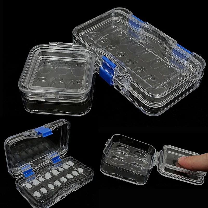 Plastic Transparent Dental Box With Transparent Flexible Film for Crown and Bridges Denture Storage Box mall Dental Crown Box