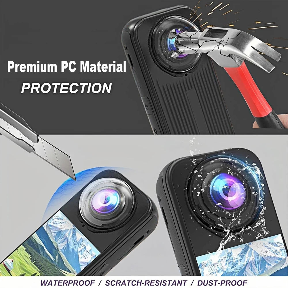 PC Lens Guard Cap Cover For Insta360 X4 Air Screen Protector Tempered Glass Film Protective Kit 360°Video Camera Accessories