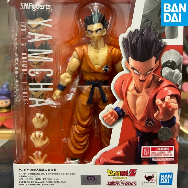 New Stock Original S.H.Figuarts Yamcha Dragon Ball Z Anime Doll Toys SHF Earth First Warrior Tamashi PVC Model Sculpture Toys