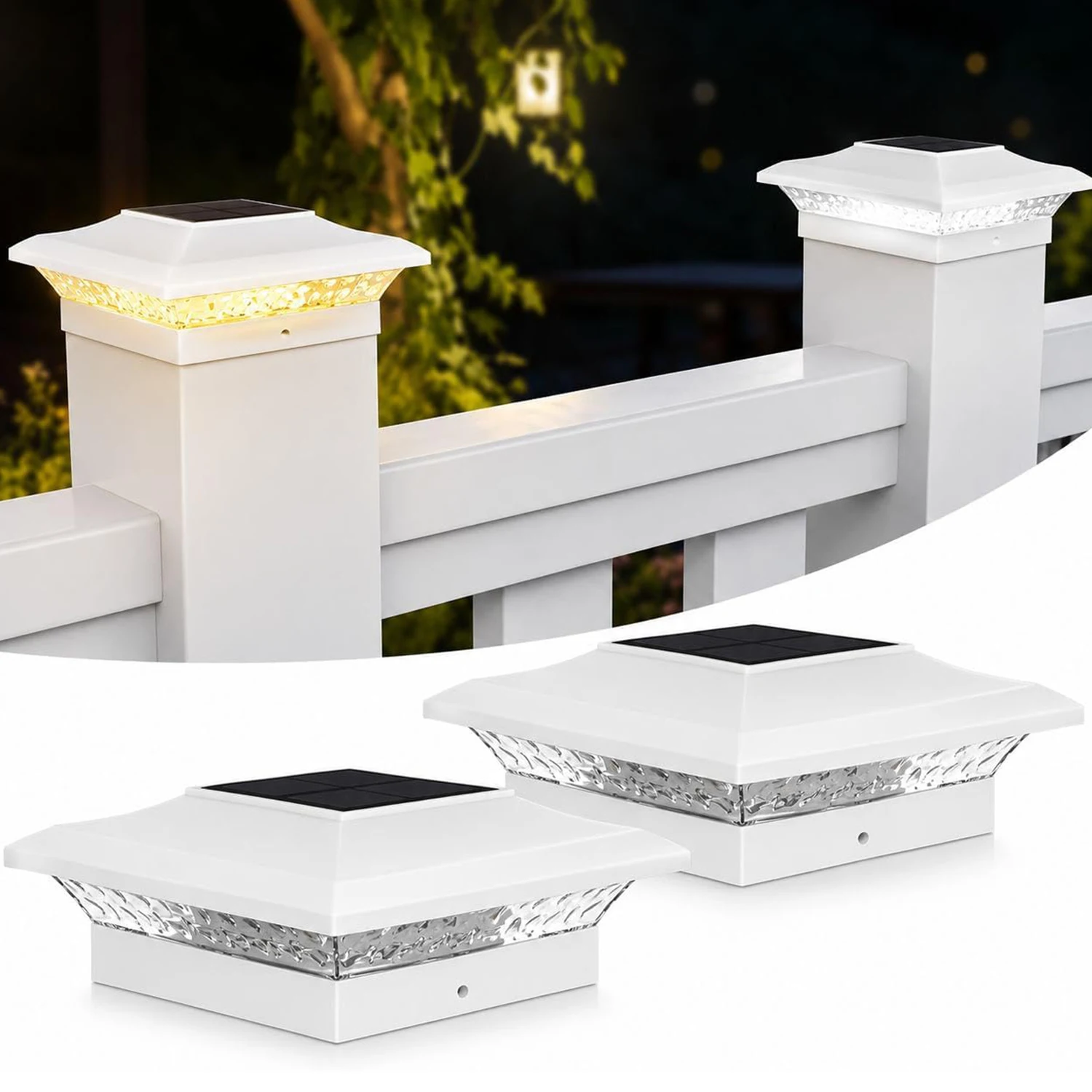Solar Post Light Post Caps Solar IP65 Waterproof Post Lights Post Lights for Fence Posts,Wooden Posts,Platform Solar Fence Light