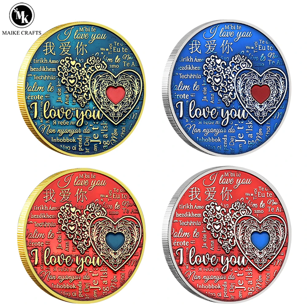 

I Love You Commemorative Coin 100 Languages Love Coin Accompanying Ceremony Anniversary Girlfriend Valentine's Day Gift