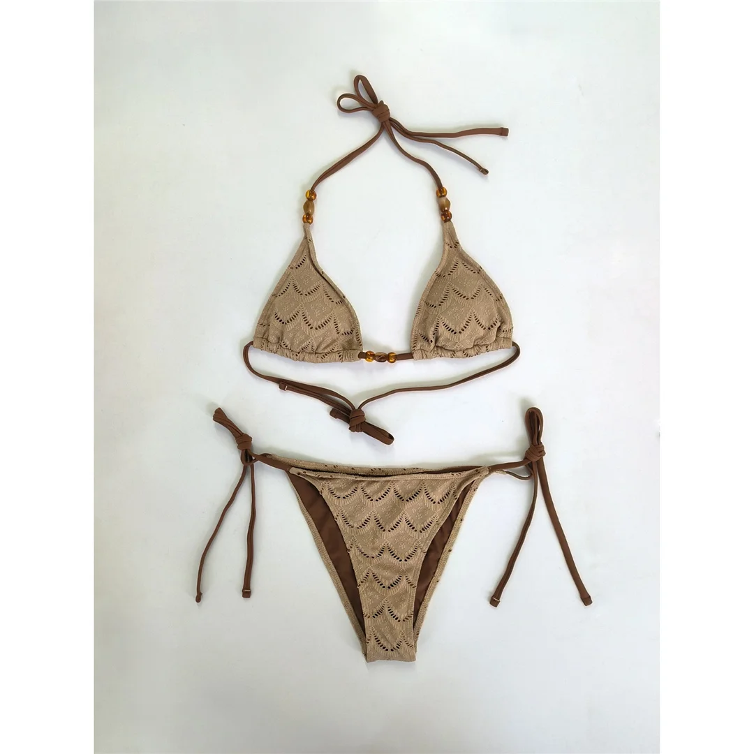 S - XL Mit Rock, Neckholder, ausgeschnittener Bikini, Damen-Badeanzug, dreiteiliges Bikini-Set, Badebekleidung, Badeanzug, Schwimmanzug V8477 – Detail 8
