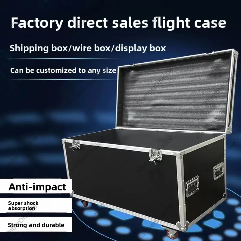 Shockproof Flight Case Tool Box with Wheels for Stage Lighting Equipment Cable Wire Storage