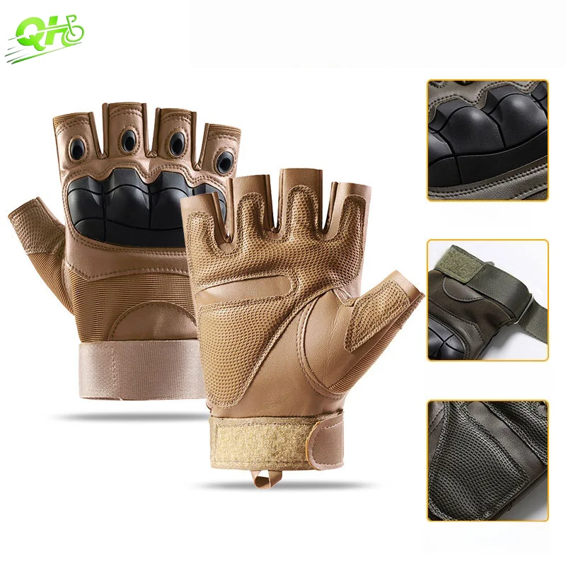 

Motorcycle Gloves Tactica Electric Bike Half Finger Sports Training Wearable Hard Shell Protection guanti moto Hunting Camping