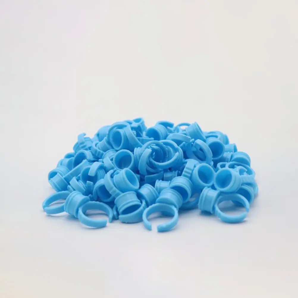 200Pcs Lightweight Adjustable Pigment Ring Cups for Semi Eyebrow Embroidery Eyelash Grafting Beauty Salon