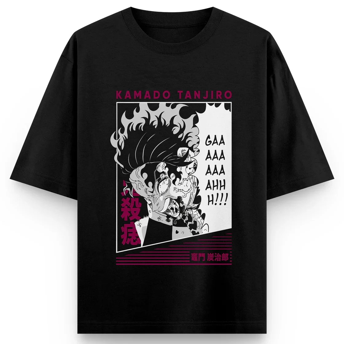 Demon Slayer Anime Druck Übergroßes Baumwoll-T-Shirt Männer und Frauen Bequemes Harajuku Trend Y2K Sommer-Kurzarm-T-Shirt