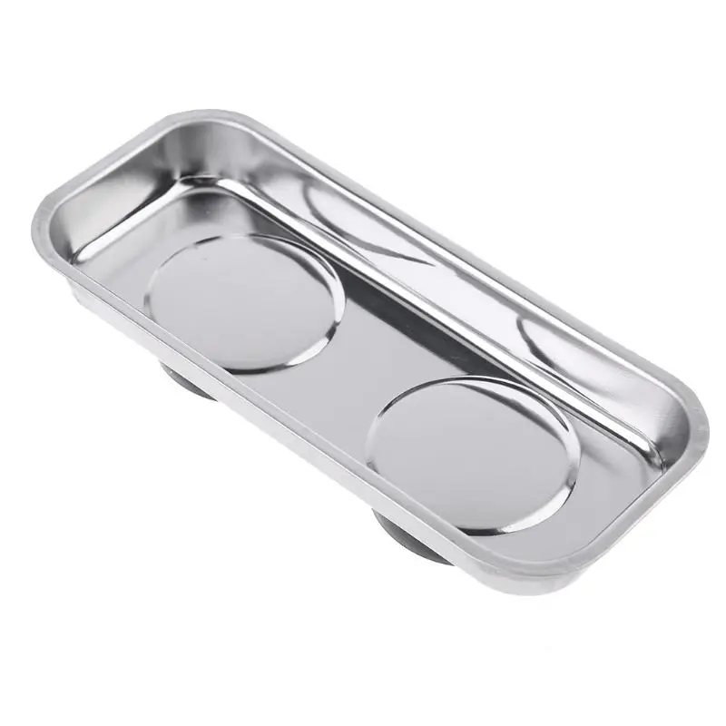 6-inch Large Magnetic Square Bowl Tool Parts Storage Tray Mechanic Metal Tray Steel Magnet Screw and Bolt Bowls for Tools Parts