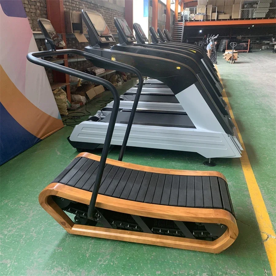 

Factory Straight Hair Household Machinery Treadmill Private Classroom Unpowered Treadmill Wooden Fitness Equipment
