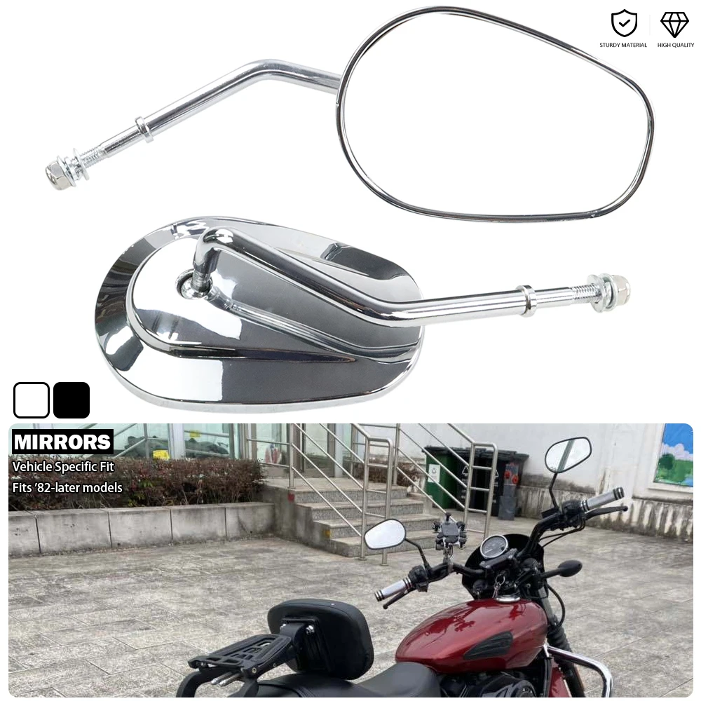 

Tapered Mirrors Chrome Rear View Mirror For Harley Road King Classic Electra Glide Street Bob Fat Boy CVO Limited Pro Breakout