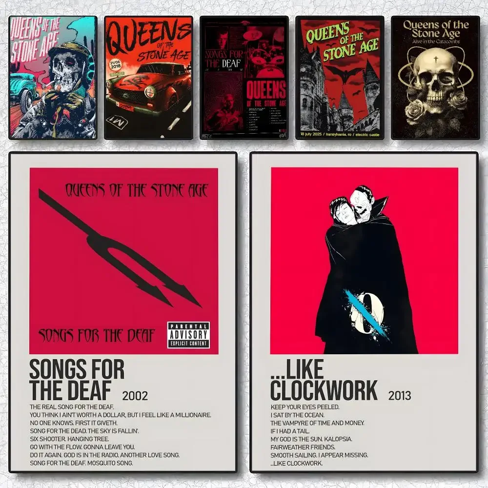 Band Desert-Stonerrock Queens Of The Stone Age Painting Calligraphy Poster ‌decor Canvas Modern living room