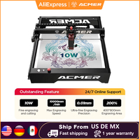 ACMER P1 10W Powerful Laser Engraver Wifi APP Control Woodworking Cutting Machine Wood leather Panel Engraving 400x410mm Size