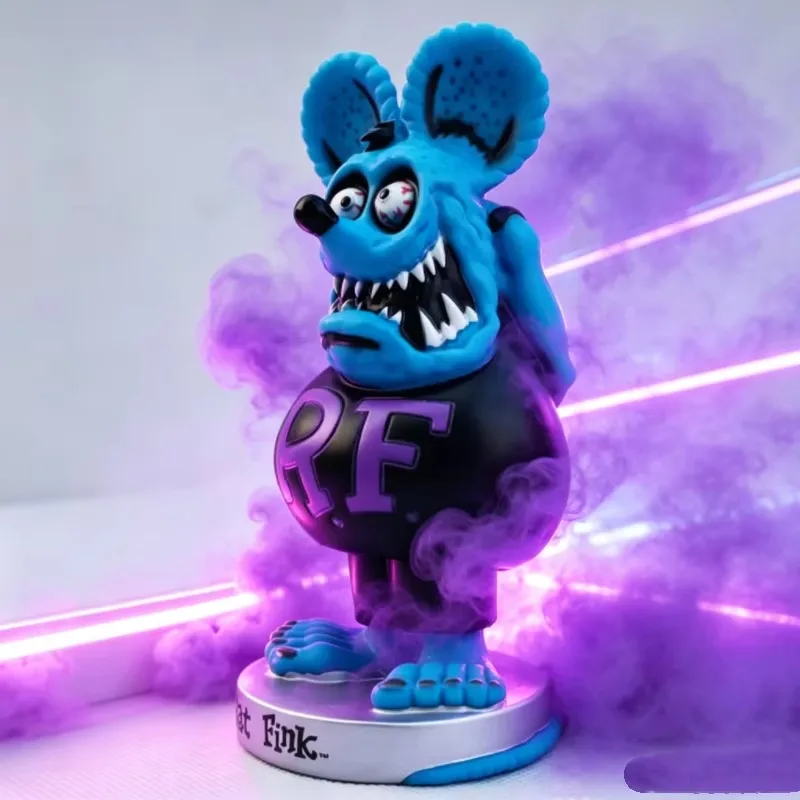 Multicolor Rat Fink Bobble Head Figure,Ed Roth Kustom Kulture Hot Rod Style Collectible,Retro Desk Car Ornament,Funko Style